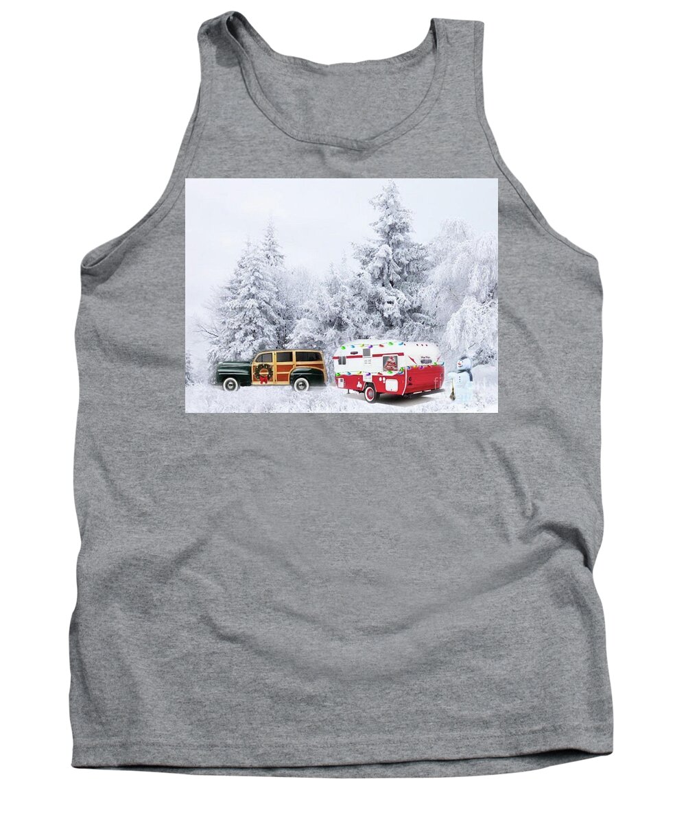 Rv Tank Top featuring the digital art Dreaming of White Christmas by Janette Boyd