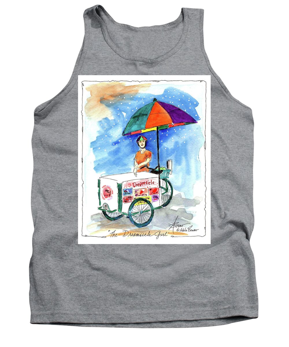 Ice Cream Tank Top featuring the painting Dreamsicle Girl by Adele Bower