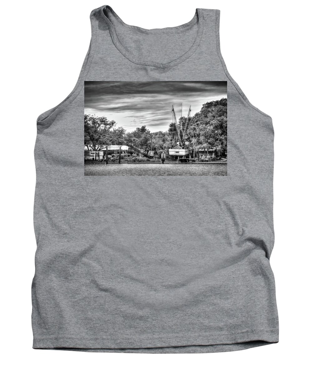 Dry Tank Top featuring the photograph Dry Dock - St. Helena Shrimp Boat by Scott Hansen