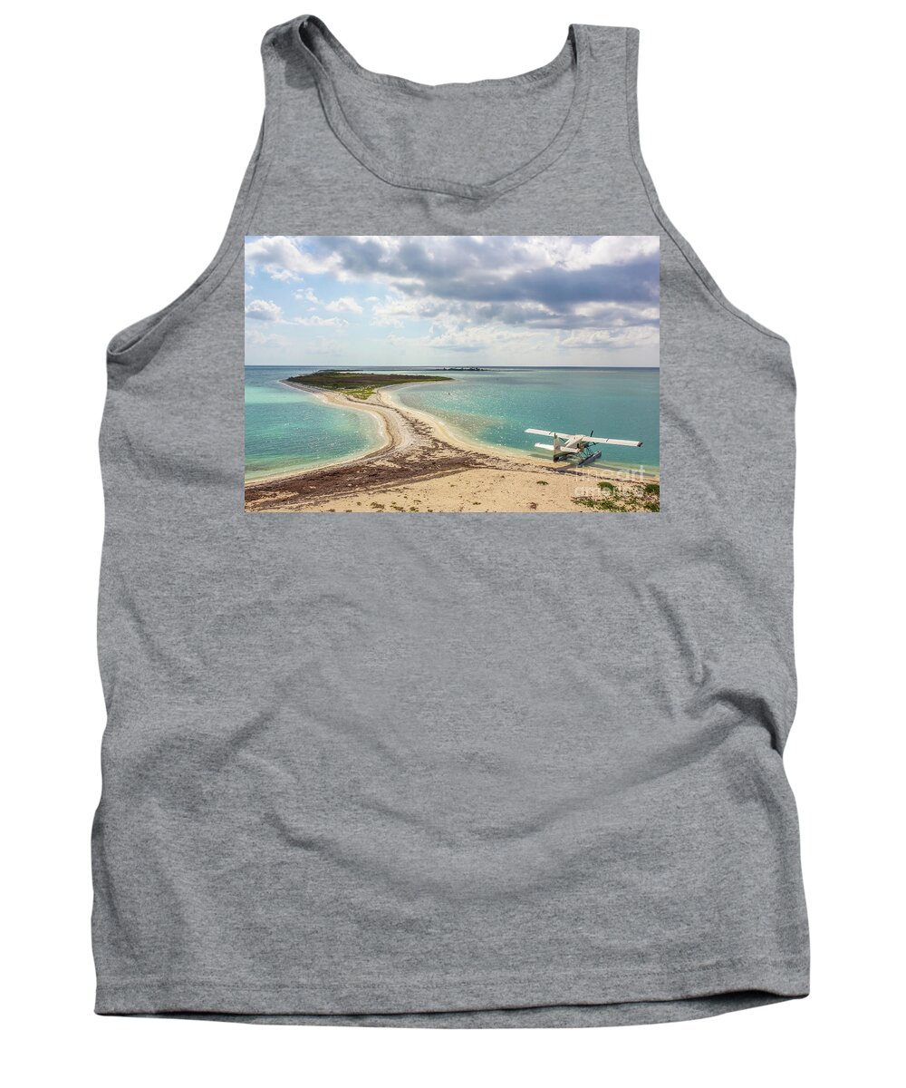 Florida Tank Top featuring the photograph Dry Tortugas seaplane by Benny Marty