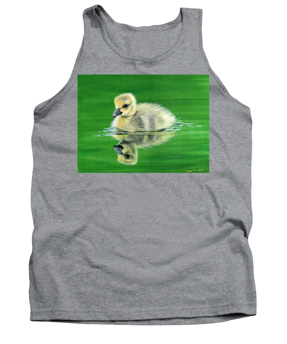 Duckling Tank Top featuring the painting Duckling by John Neeve