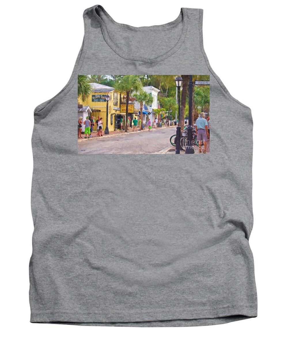 Bars Tank Top featuring the painting Duval Street by Judy Kay