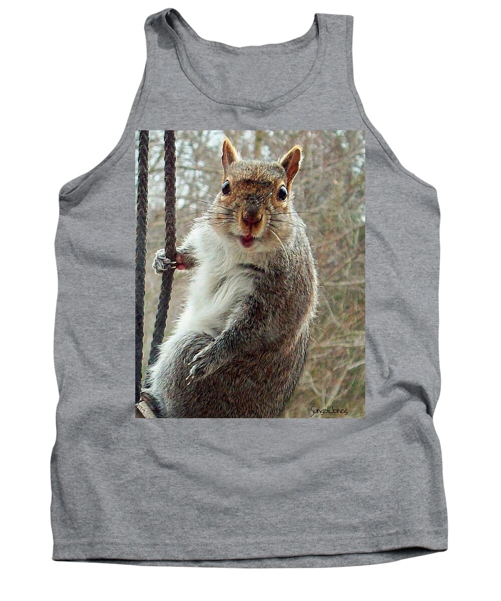 Squirrel Tank Top featuring the photograph Earl The Squirrel by Robert Orinski