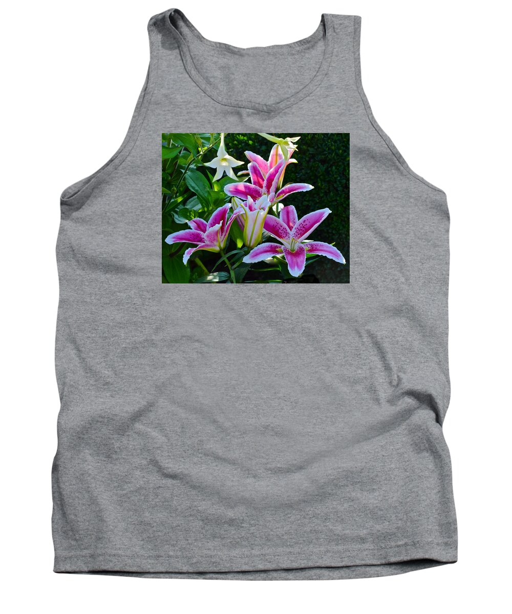 Lilies Tank Top featuring the photograph Early August Lilies 2 by Janis Senungetuk