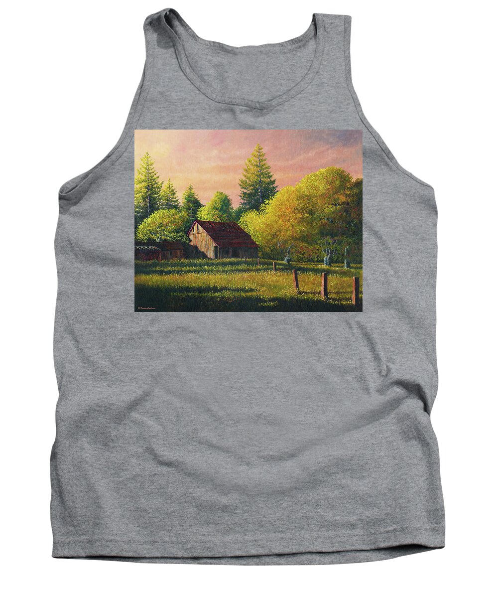Landscape Tank Top featuring the painting Early Morning Farm by Douglas Castleman