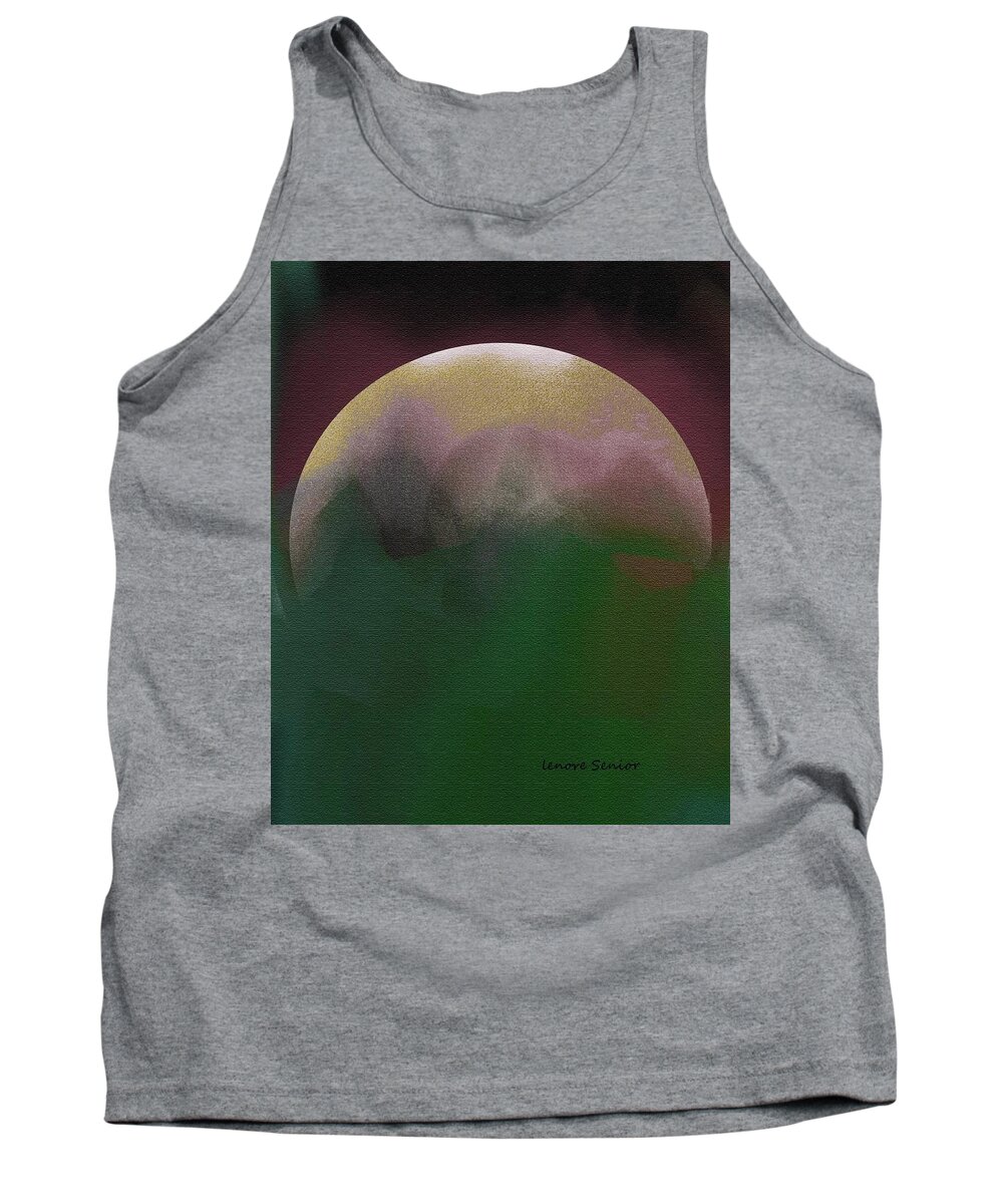 Abstract Tank Top featuring the painting Earth and Moon by Lenore Senior