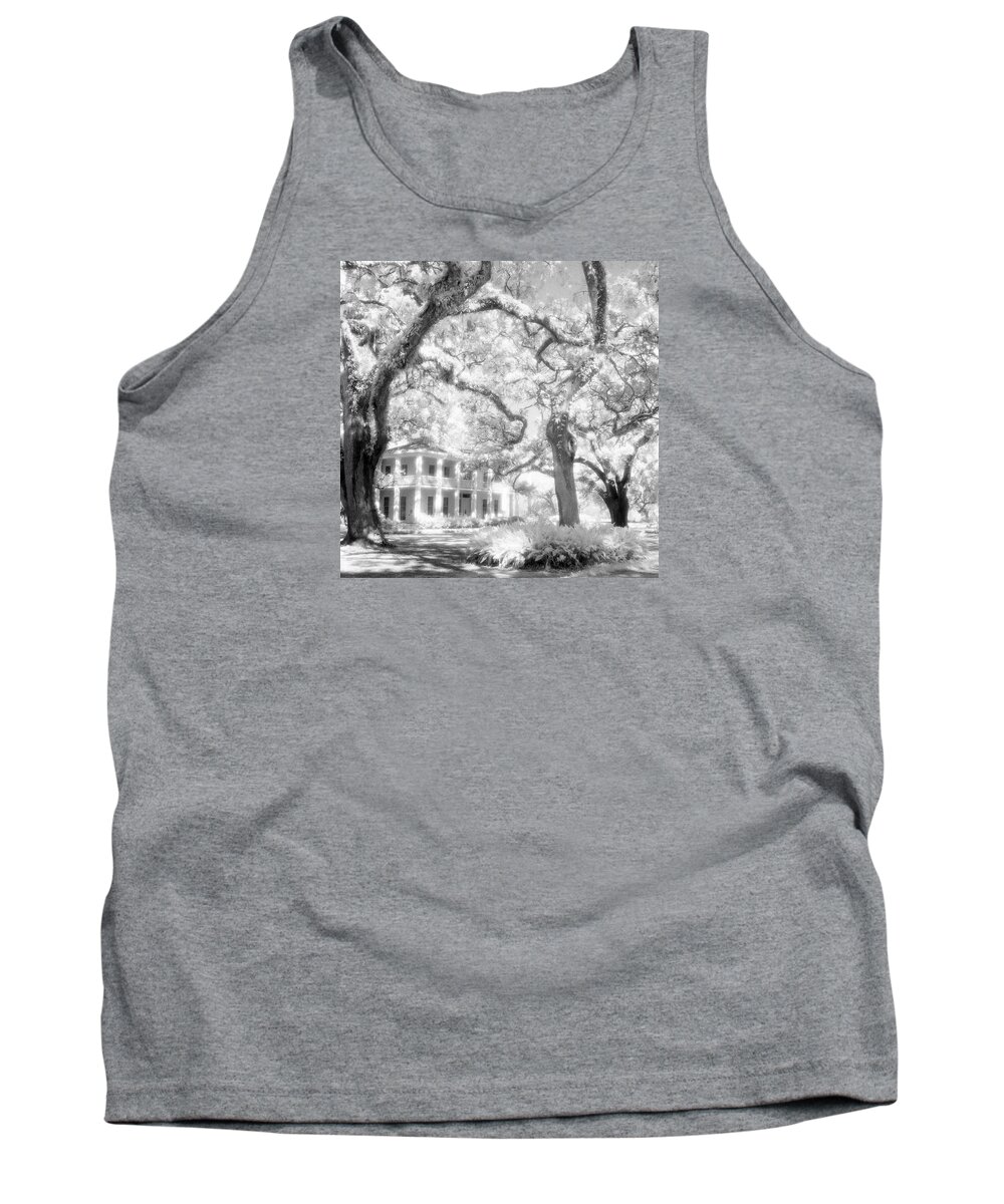 Black And White Photograph Tank Top featuring the photograph Eden Plantation A Florida State Park by John Harmon