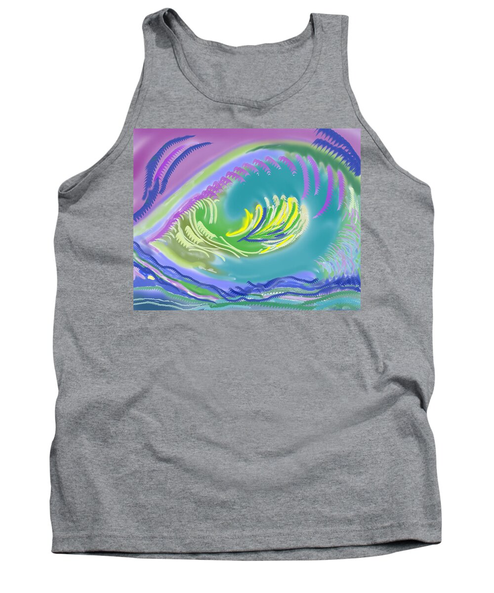 Abstract   Imaginary Seascape Tank Top featuring the digital art Eggs to You by Suzanne Udell Levinger
