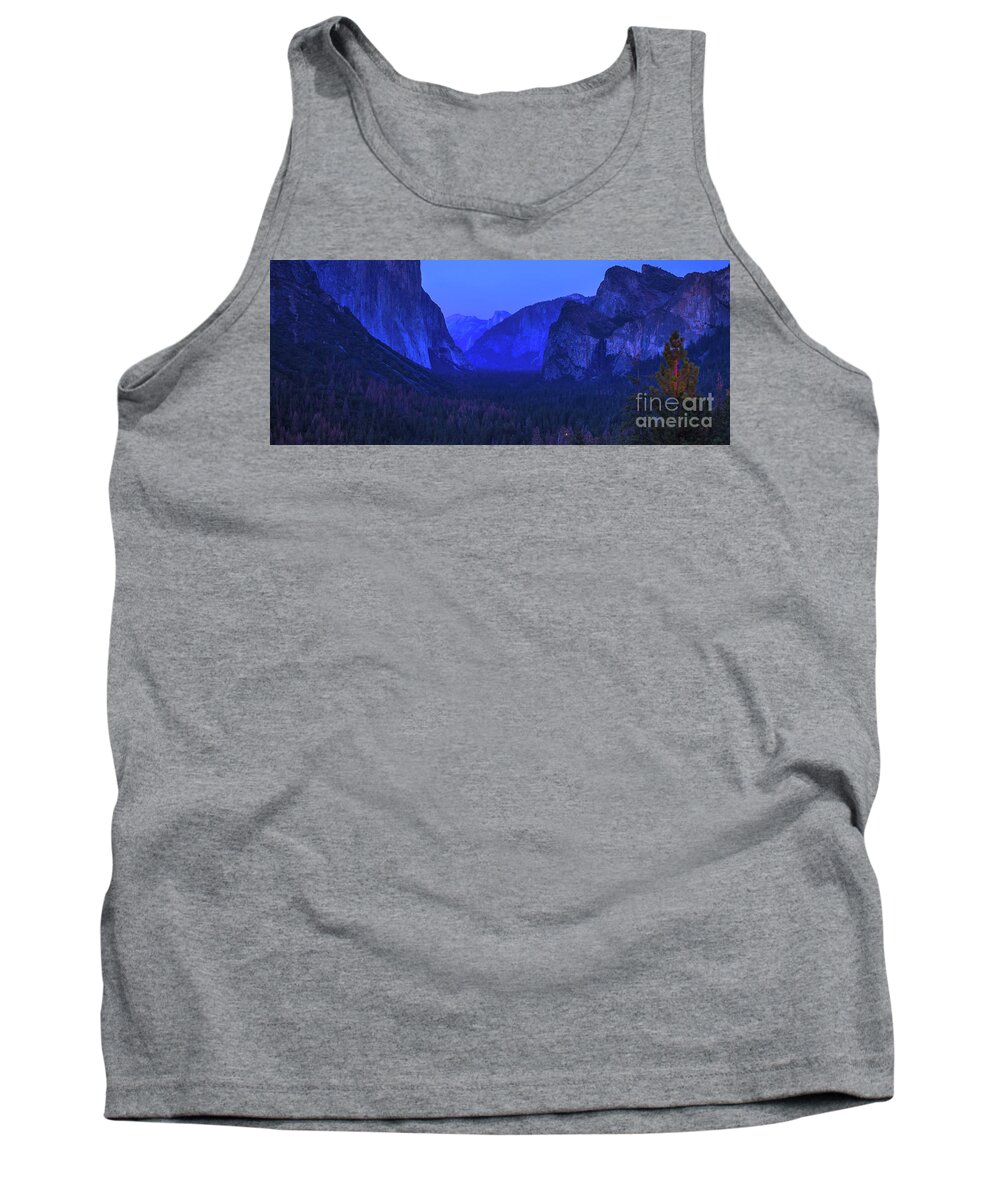 Yosemite Tank Top featuring the photograph El Capitan blue hour by Benny Marty