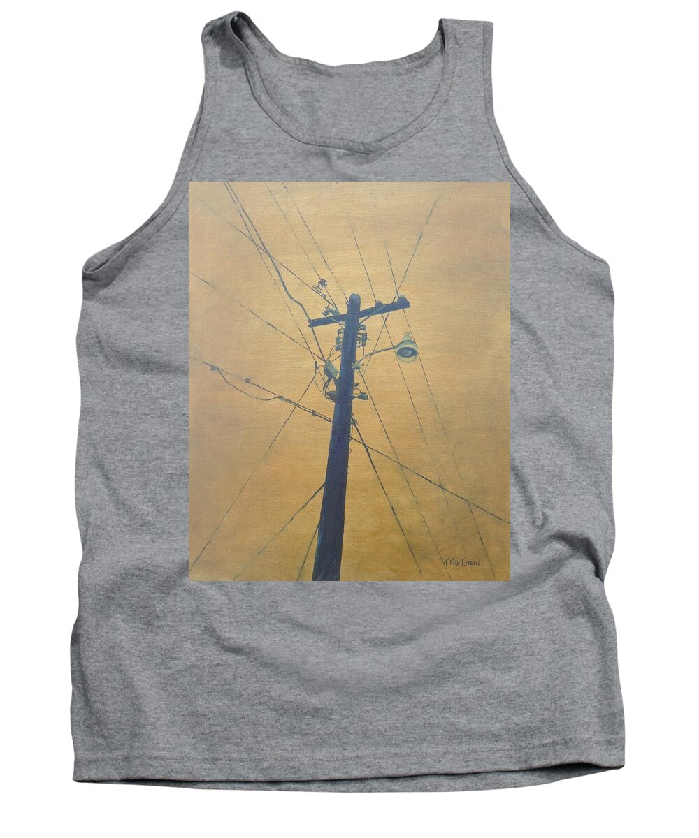 Pole Tank Top featuring the painting Electrified by Teresa Fry