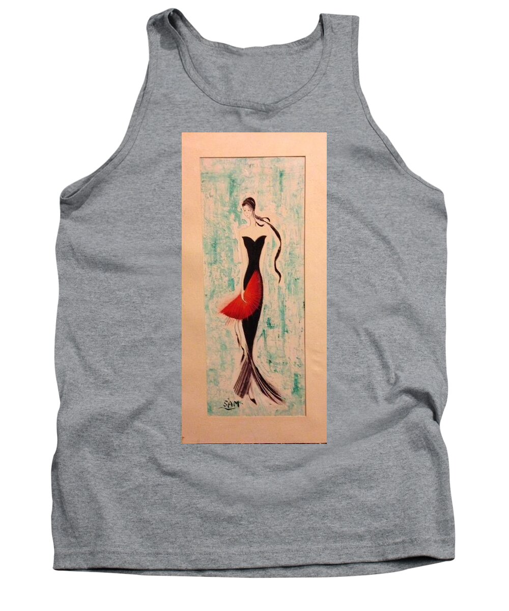 Oil Tank Top featuring the painting Elegance by Sam Shaker