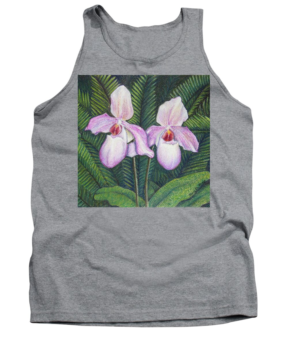 Orchid Tank Top featuring the pastel Elegant Orchid Twins by Tara D Kemp