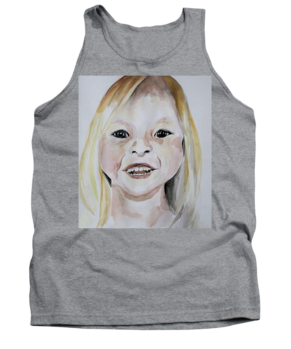 Happiness Tank Top featuring the painting Ella's Smile by Artsy Gypsy