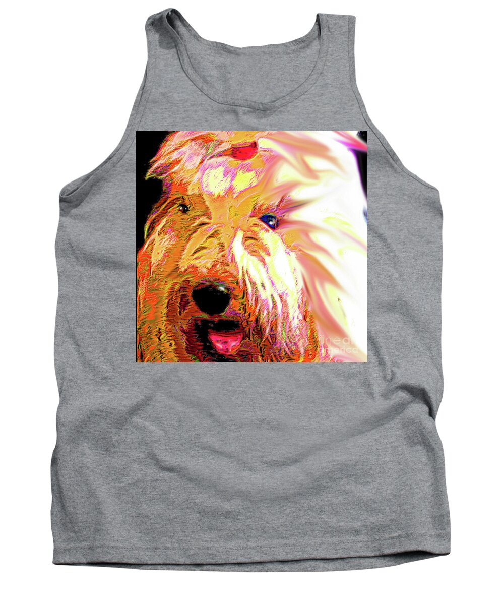 Old English Sheepdog Tank Top featuring the mixed media Ellie by Alene Sirott-Cope
