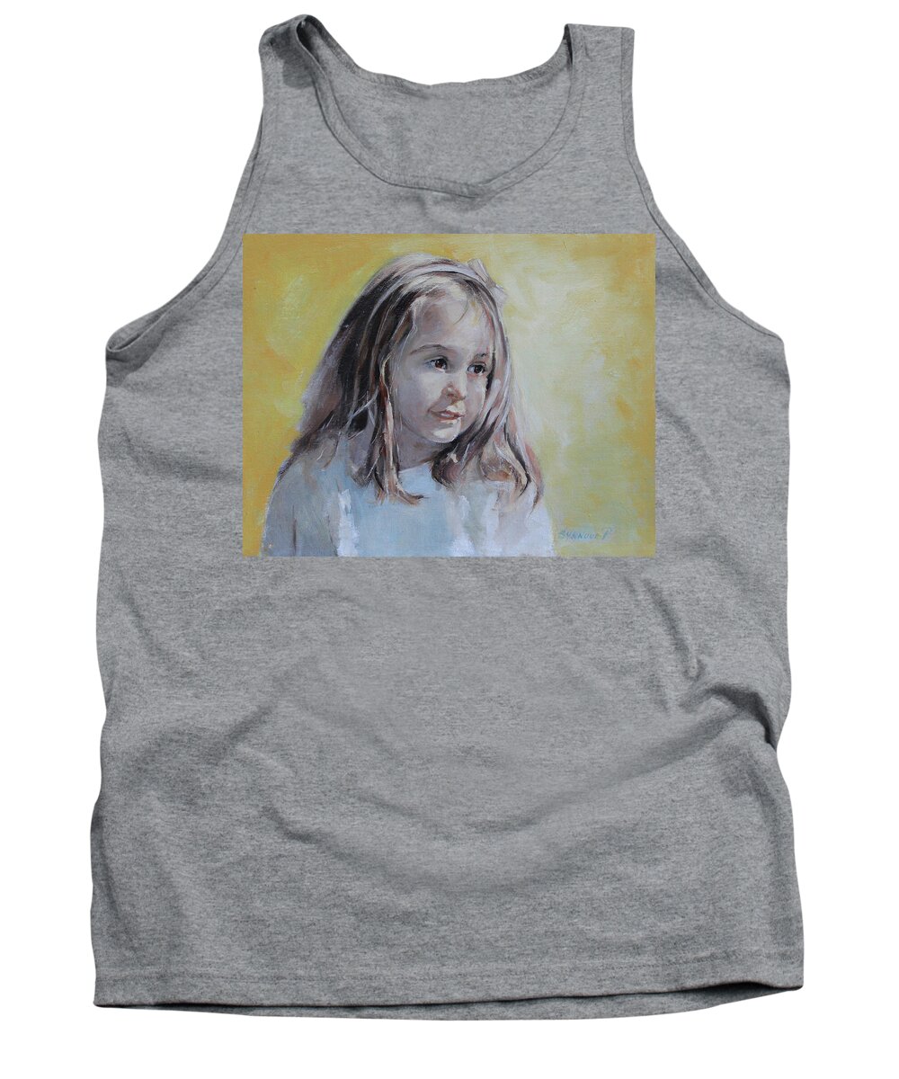 Portrait Tank Top featuring the painting Ellie by Synnove Pettersen