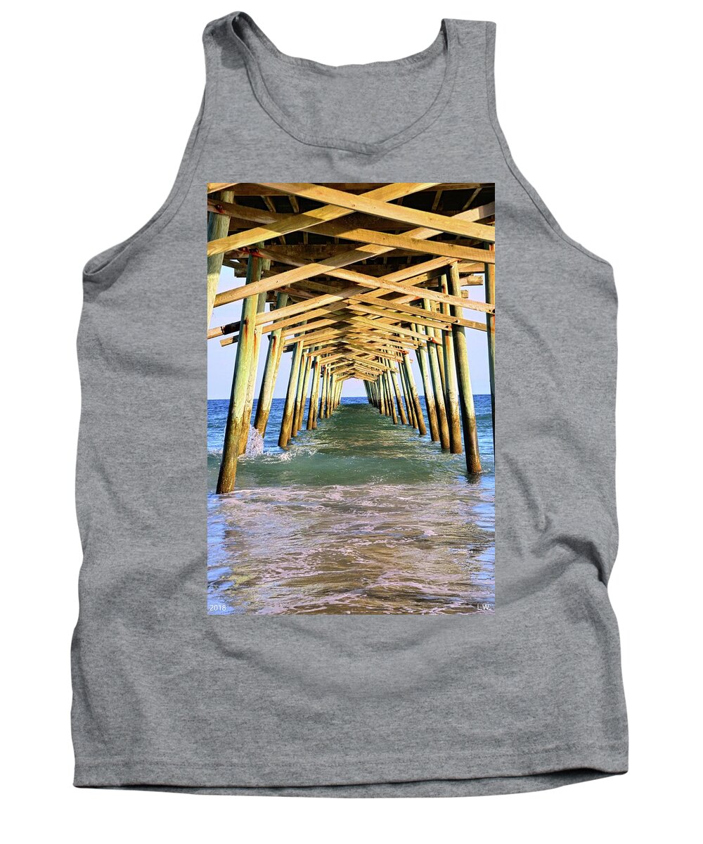 Emerald Isles Pier Tank Top featuring the photograph Emerald Isles Pier by Lisa Wooten