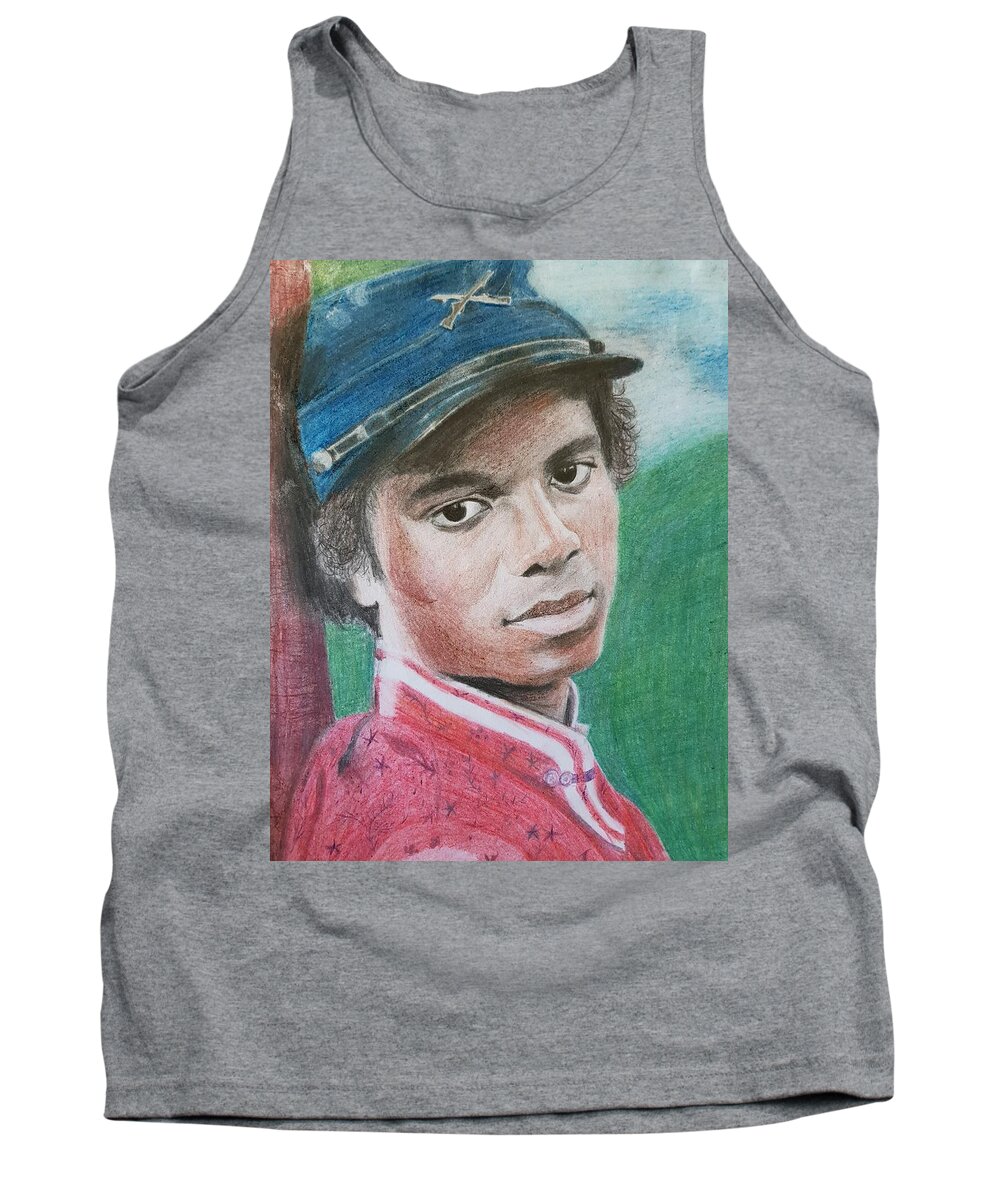 Michael Jackson Tank Top featuring the drawing Empathetic by Cassy Allsworth
