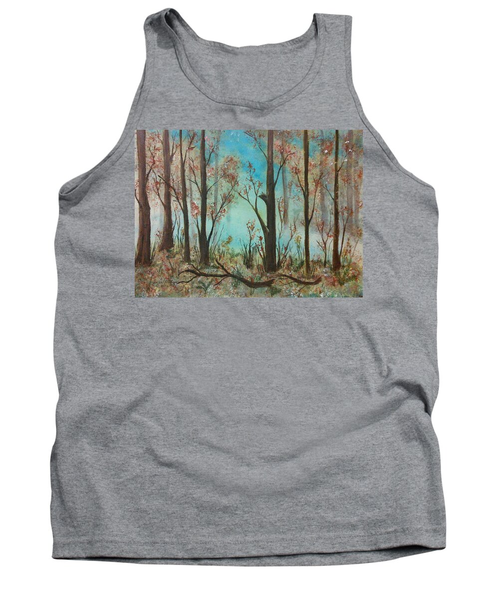Enchanted Forest Tank Top featuring the painting Enchanted Forest by Susan Nielsen