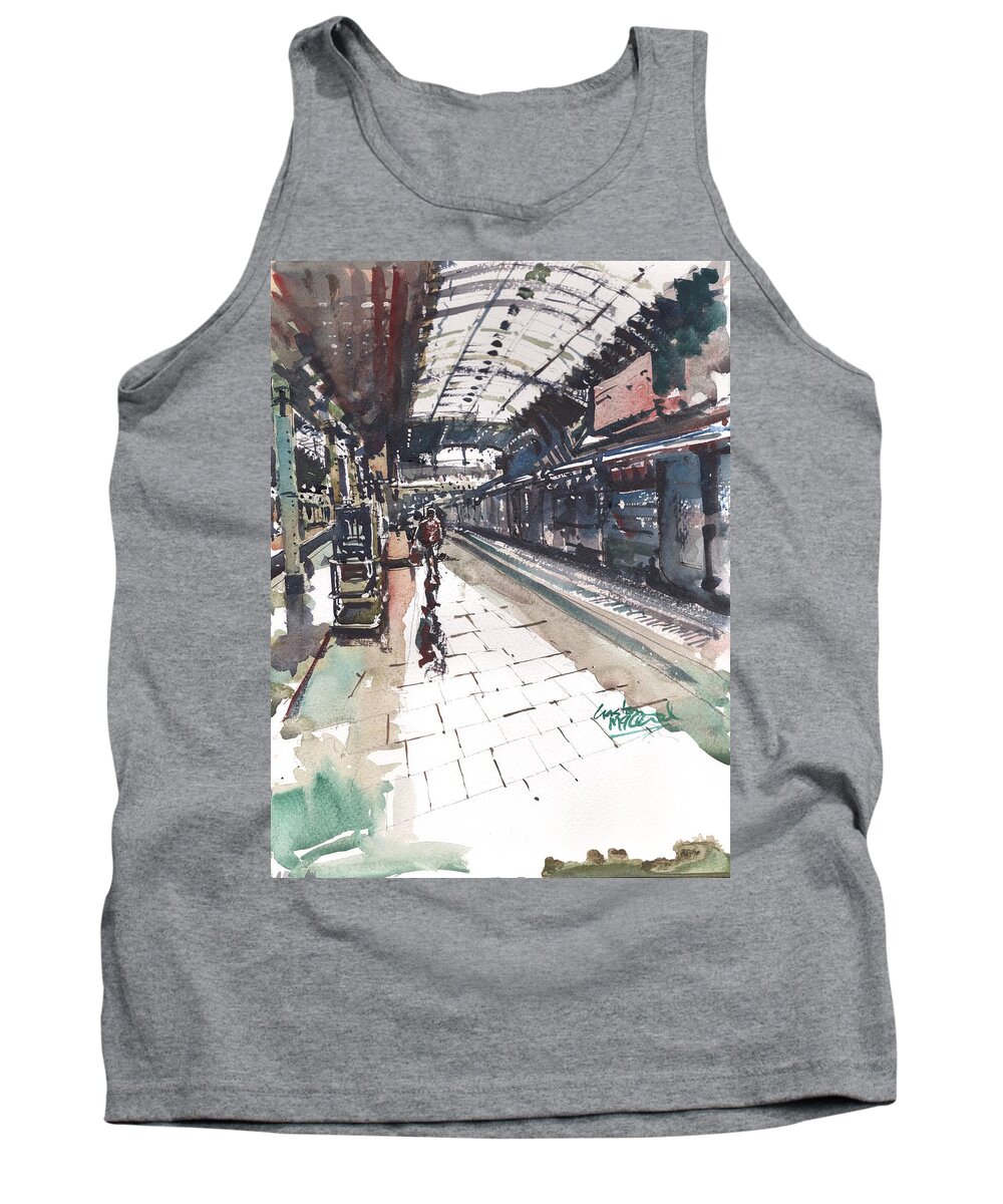 Railways Tank Top featuring the painting End of the line by Gaston McKenzie