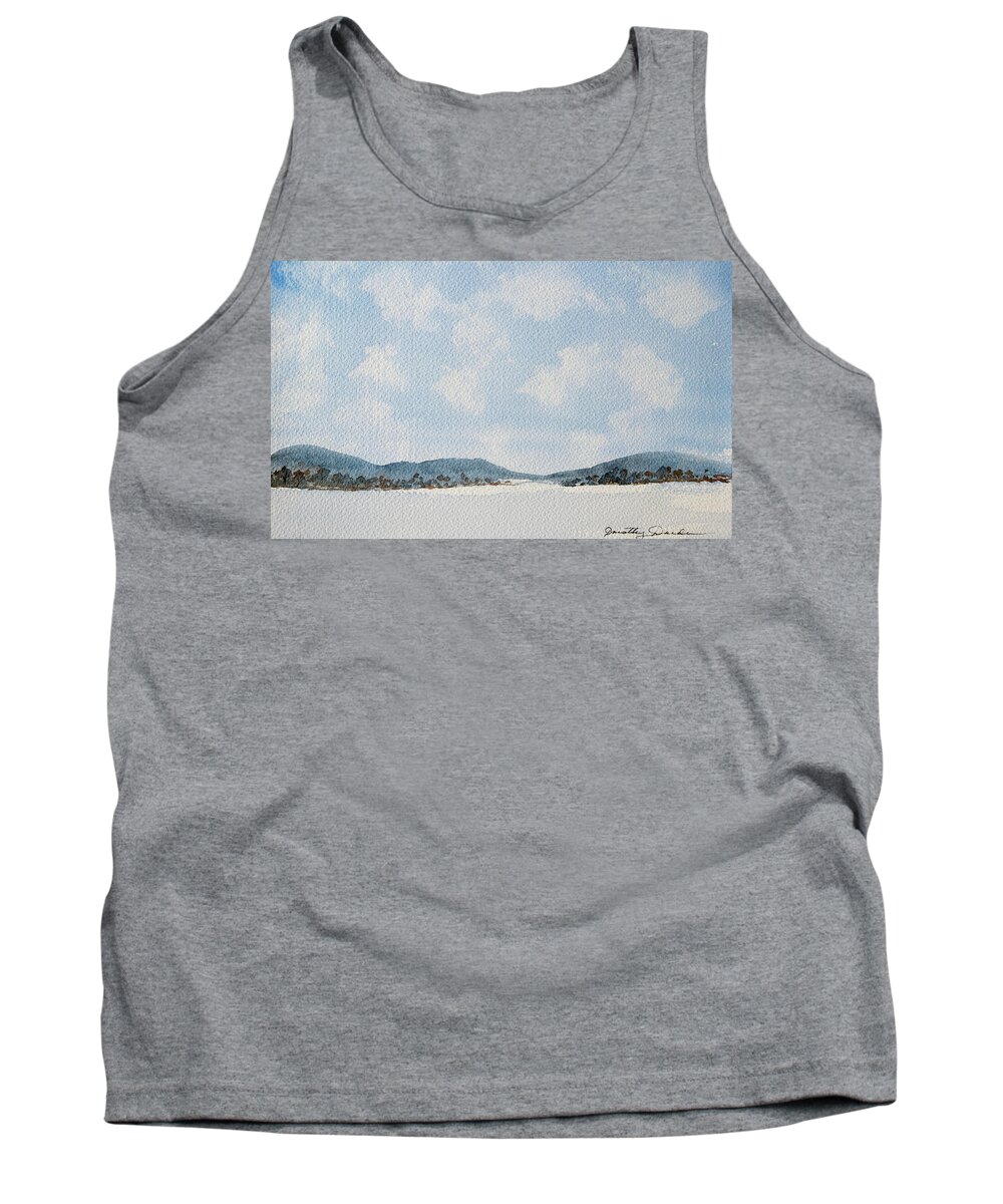 Bathurst Harbour Tank Top featuring the painting Entrance to Moulters Lagoon from Bathurst Harbour by Dorothy Darden