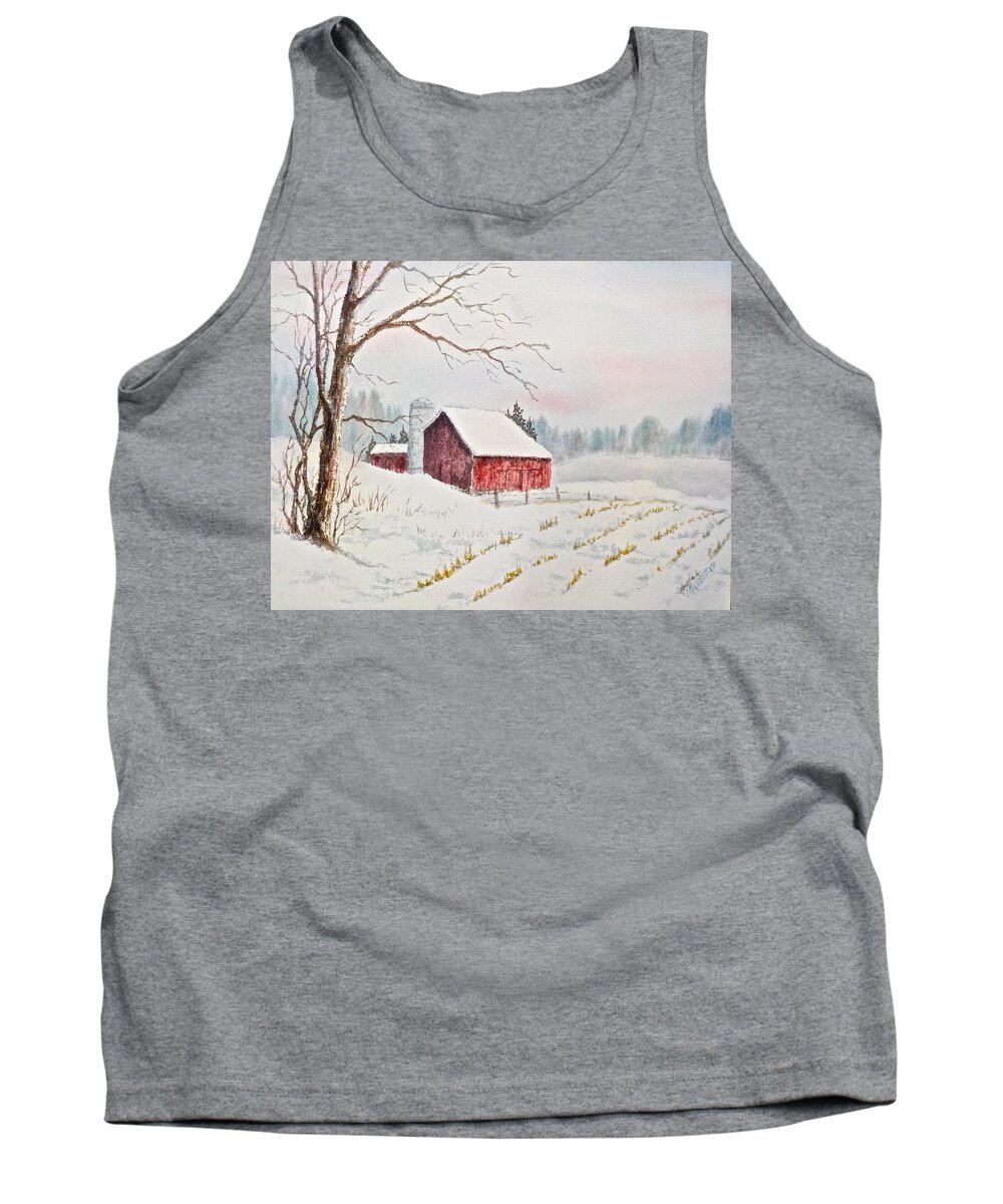 Watercolor Tank Top featuring the painting Evening Hush by Carolyn Rosenberger