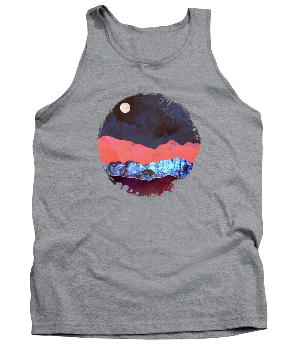 Moon Tank Top featuring the digital art Evening Moon by Spacefrog Designs