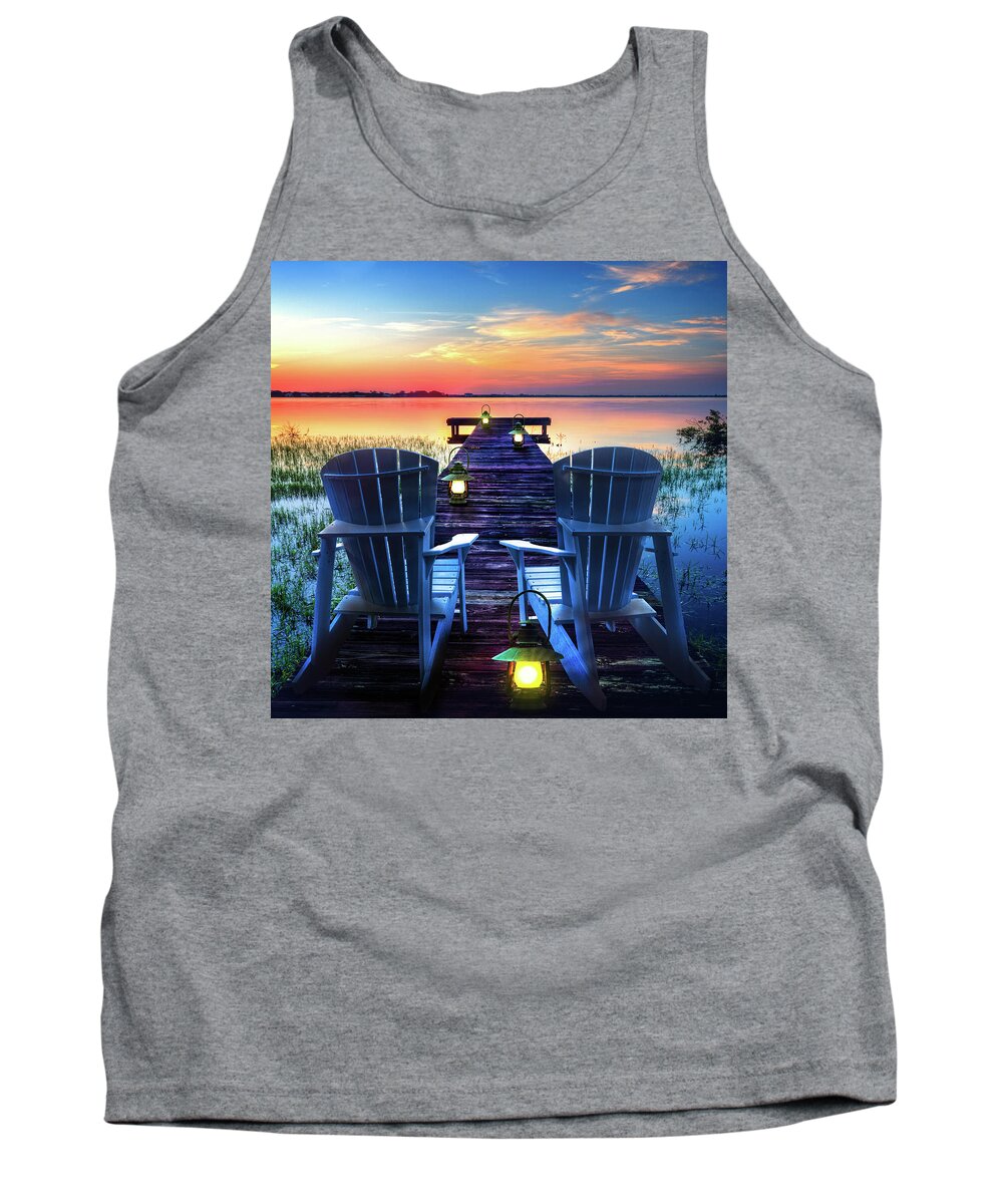 Clouds Tank Top featuring the photograph Evening Romance by Debra and Dave Vanderlaan