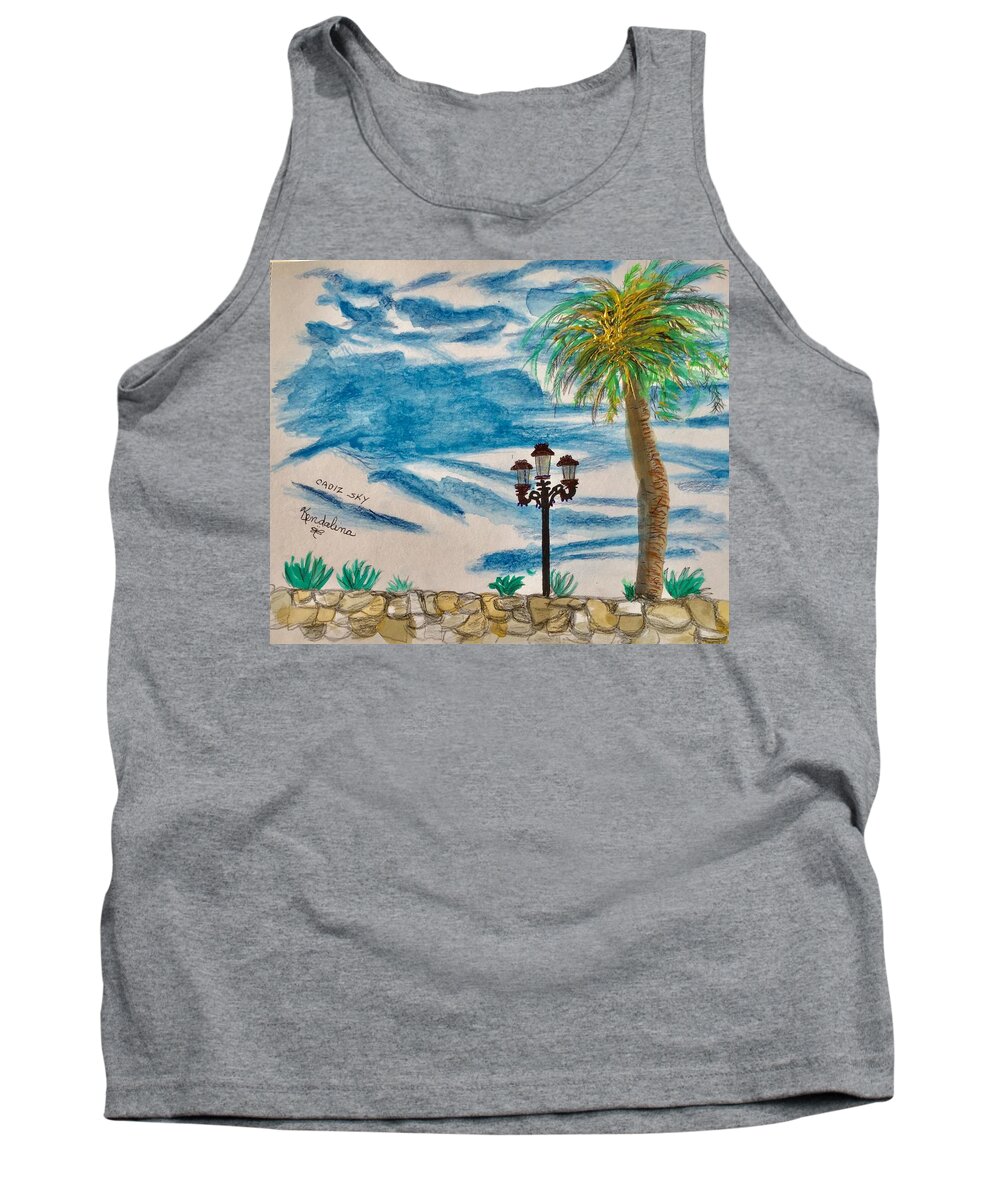 Sky Tank Top featuring the painting Ever Changing Cadiz Sky by Kenlynn Schroeder