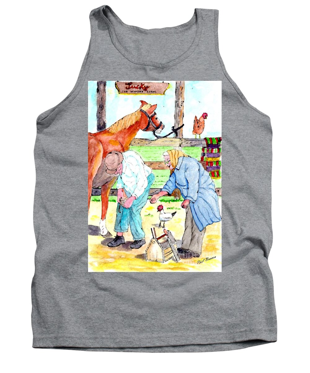 Horseshoeing Tank Top featuring the painting Everyone Works by Philip And Robbie Bracco