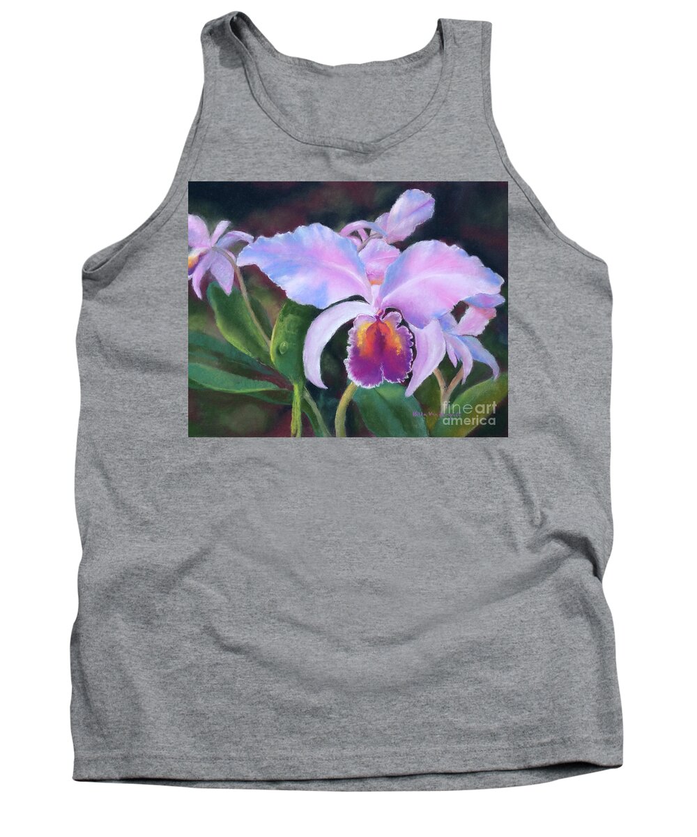 Exotic Orchid Tank Top featuring the painting Exotic Pink Orchid by Hilda Vandergriff