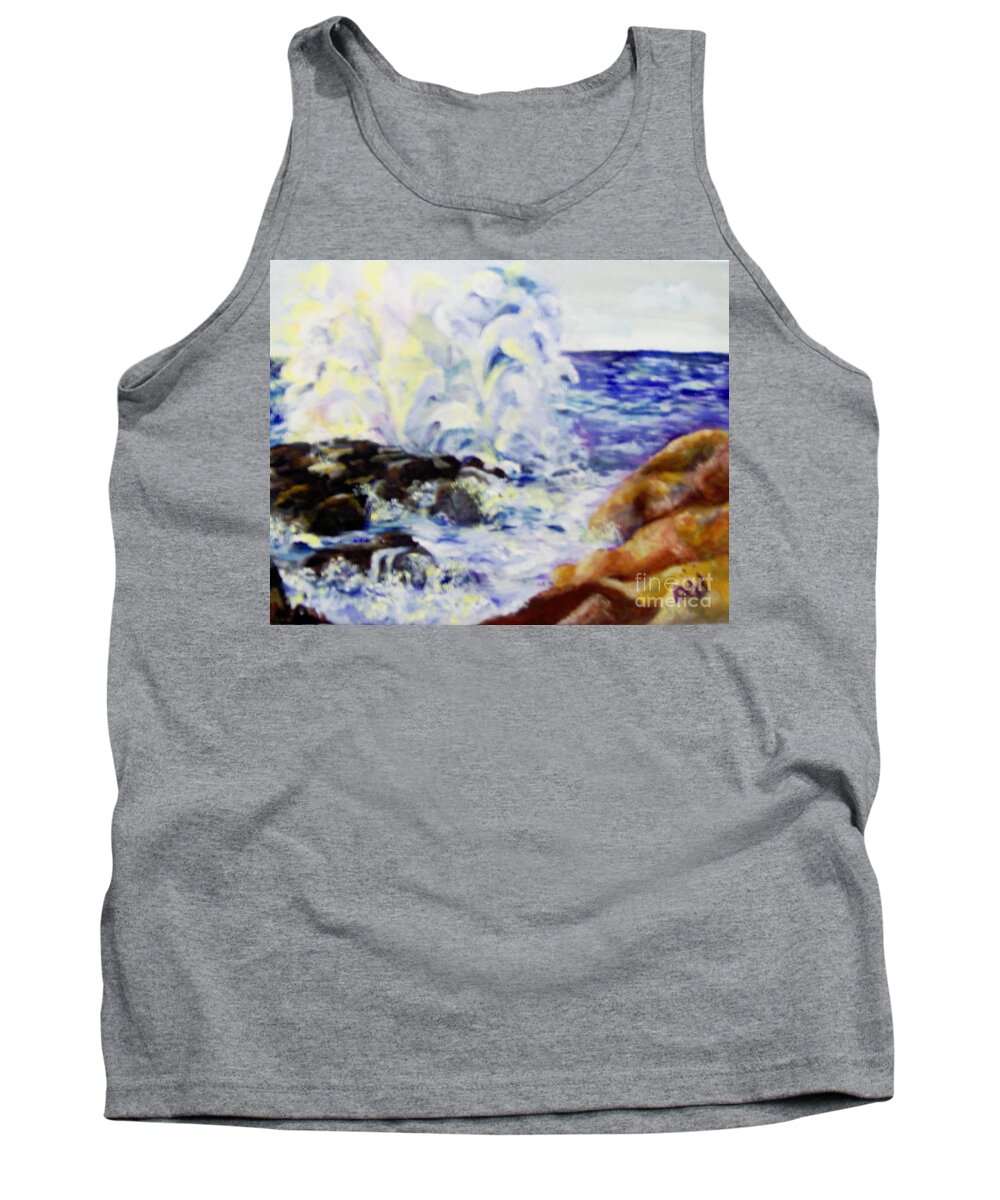 Waves Tank Top featuring the painting Explode by Saundra Johnson