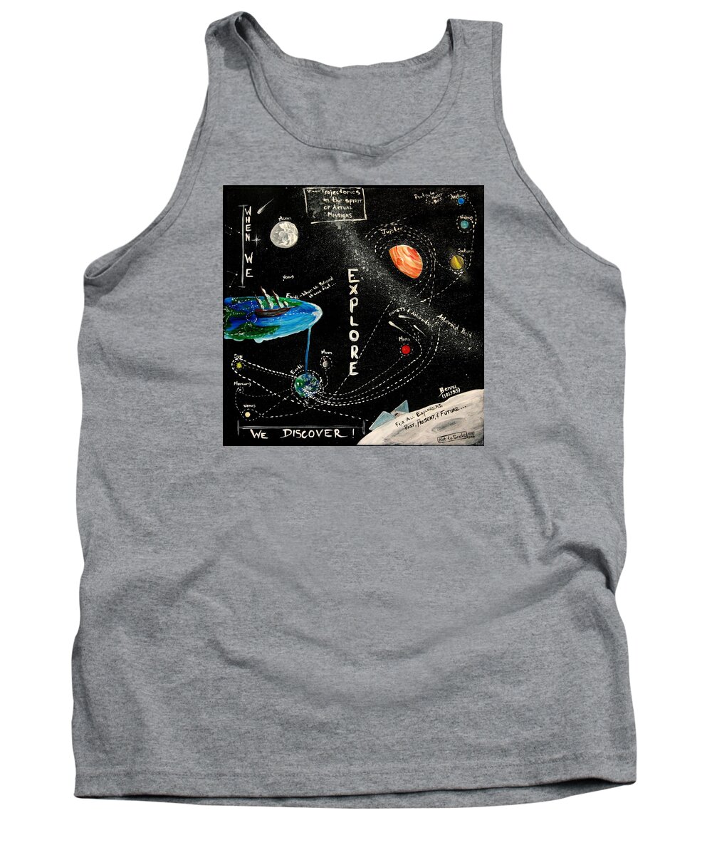 Snapshot Tank Top featuring the painting Explore and Discover Collector Edition by M E