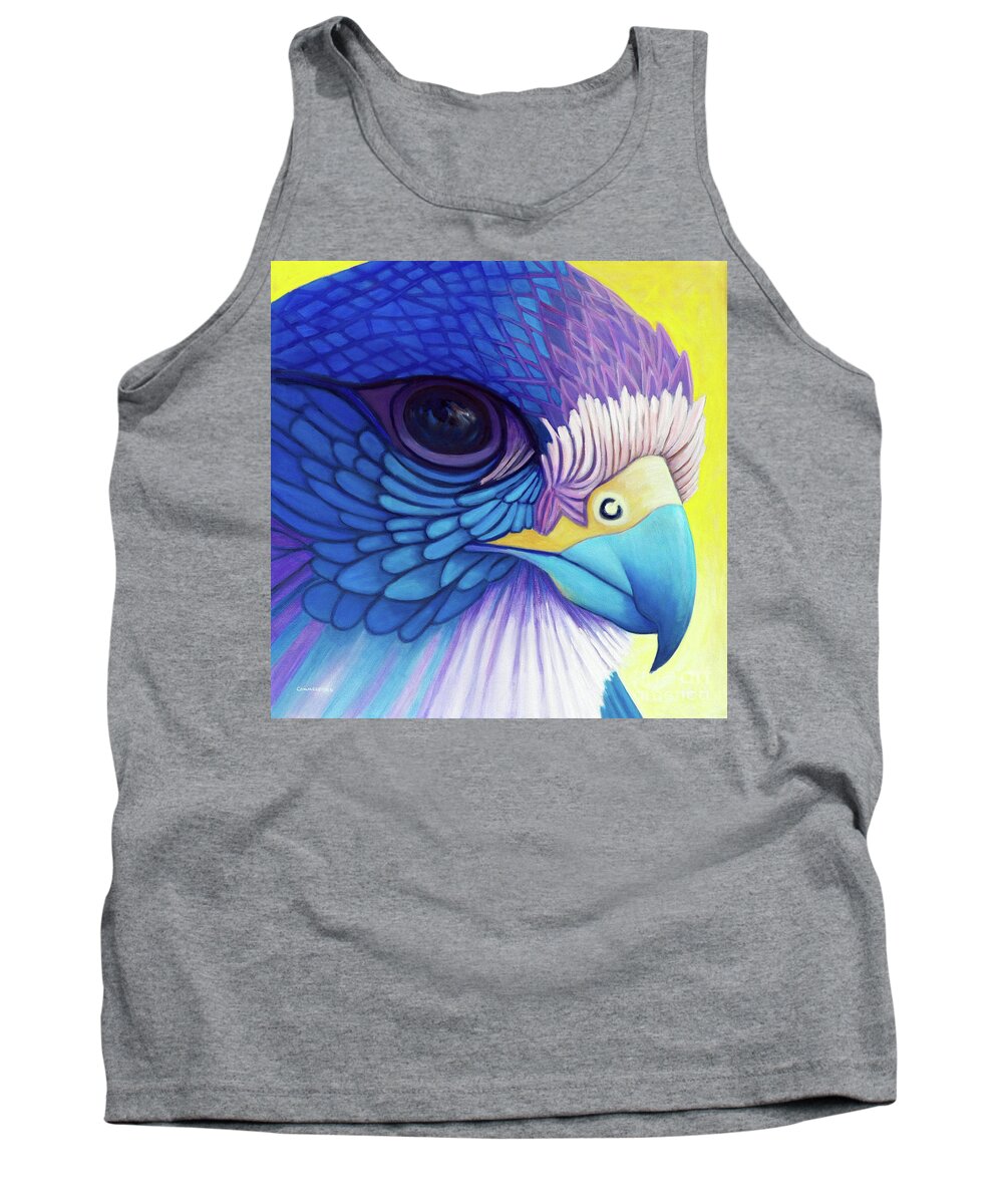 Falcon Tank Top featuring the painting Falcon Medicine by Brian Commerford