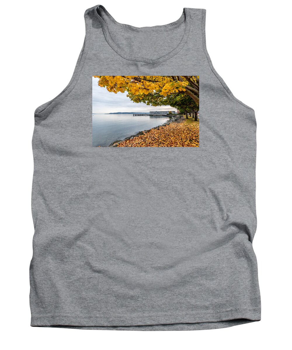 Fall Tank Top featuring the photograph Fall Colors Framing Commencement Bay by Rob Green