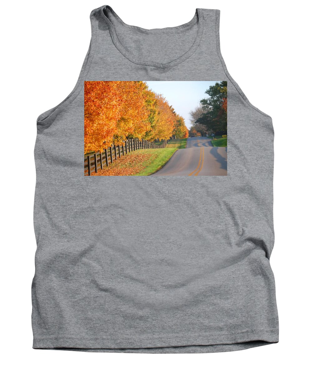 Horse Farms Tank Top featuring the photograph Fall in Horse Farm Country by Sumoflam Photography