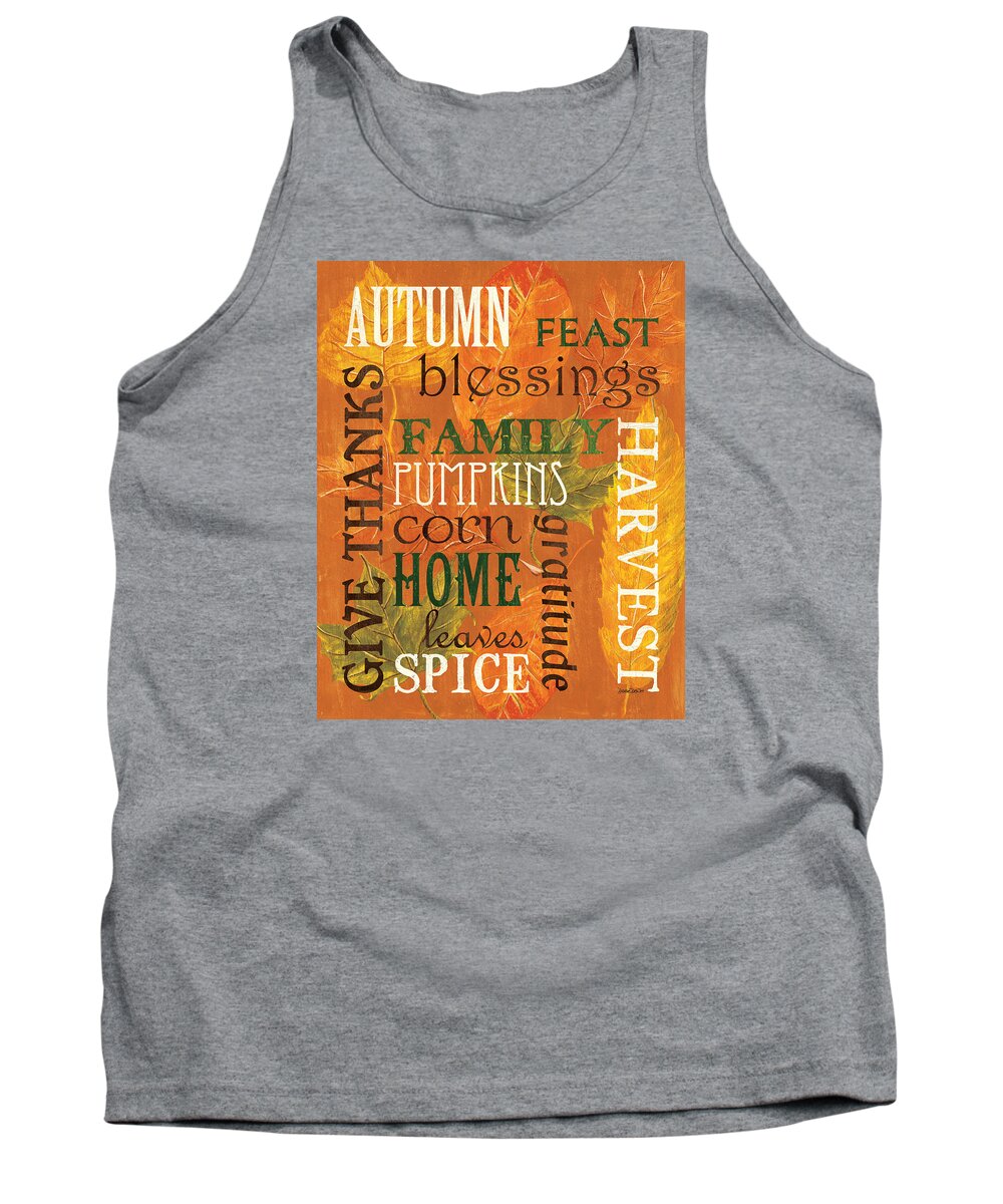 Fall Tank Top featuring the painting Fall Typography 1 by Debbie DeWitt