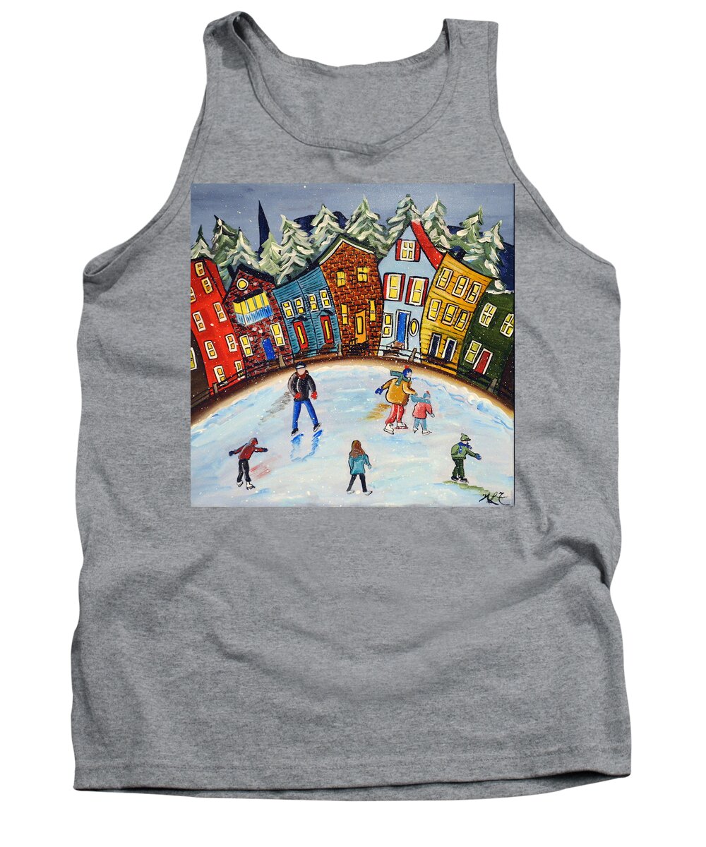 Abstract Tank Top featuring the painting Family Day by Heather Lovat-Fraser