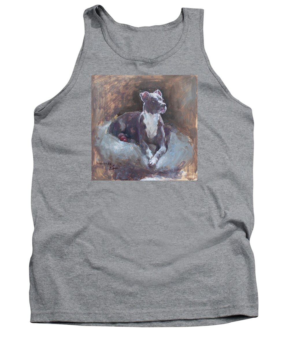 Oil Tank Top featuring the painting Faris 1 by Becky Kim
