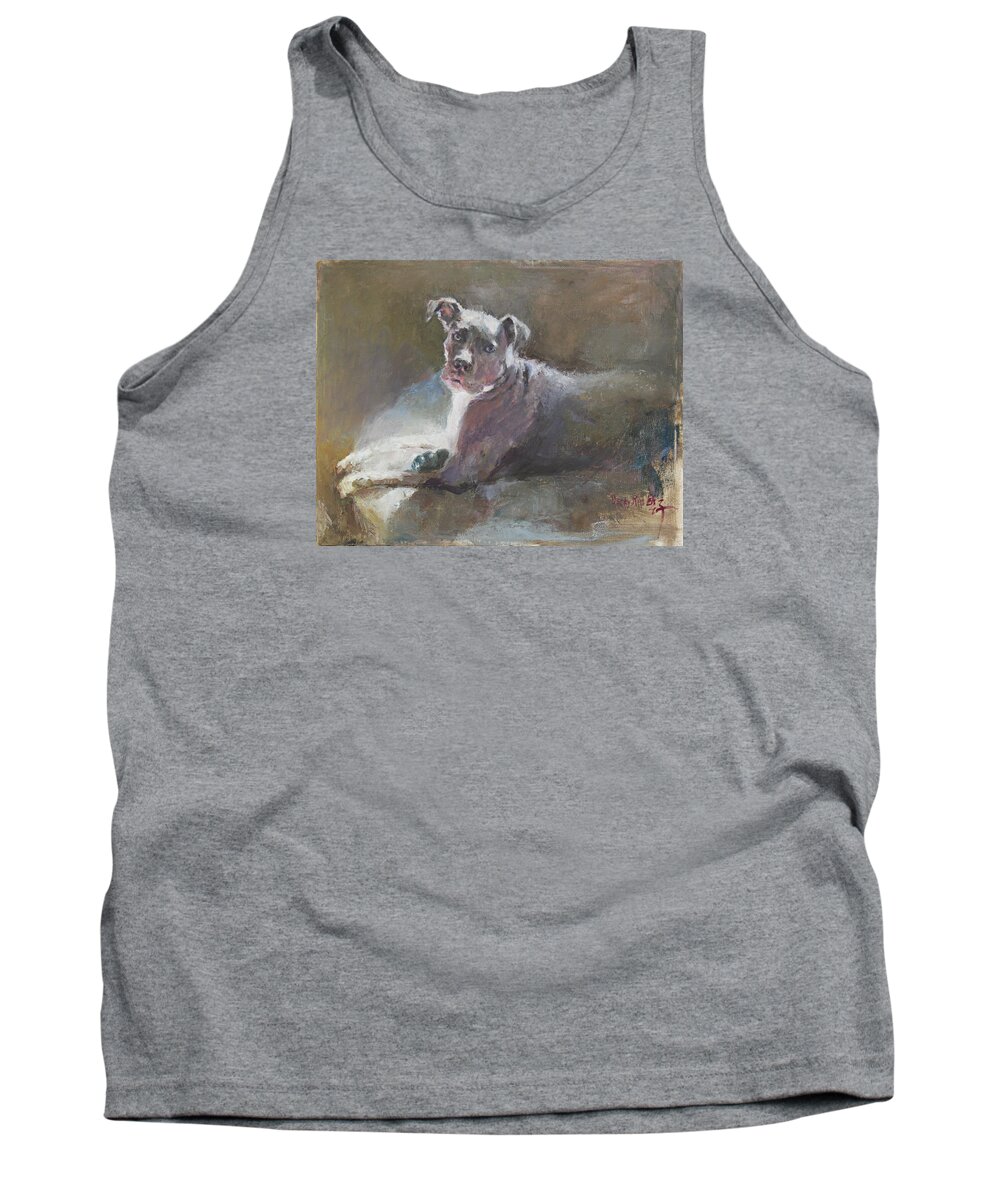 Oil Tank Top featuring the painting Faris 2 by Becky Kim