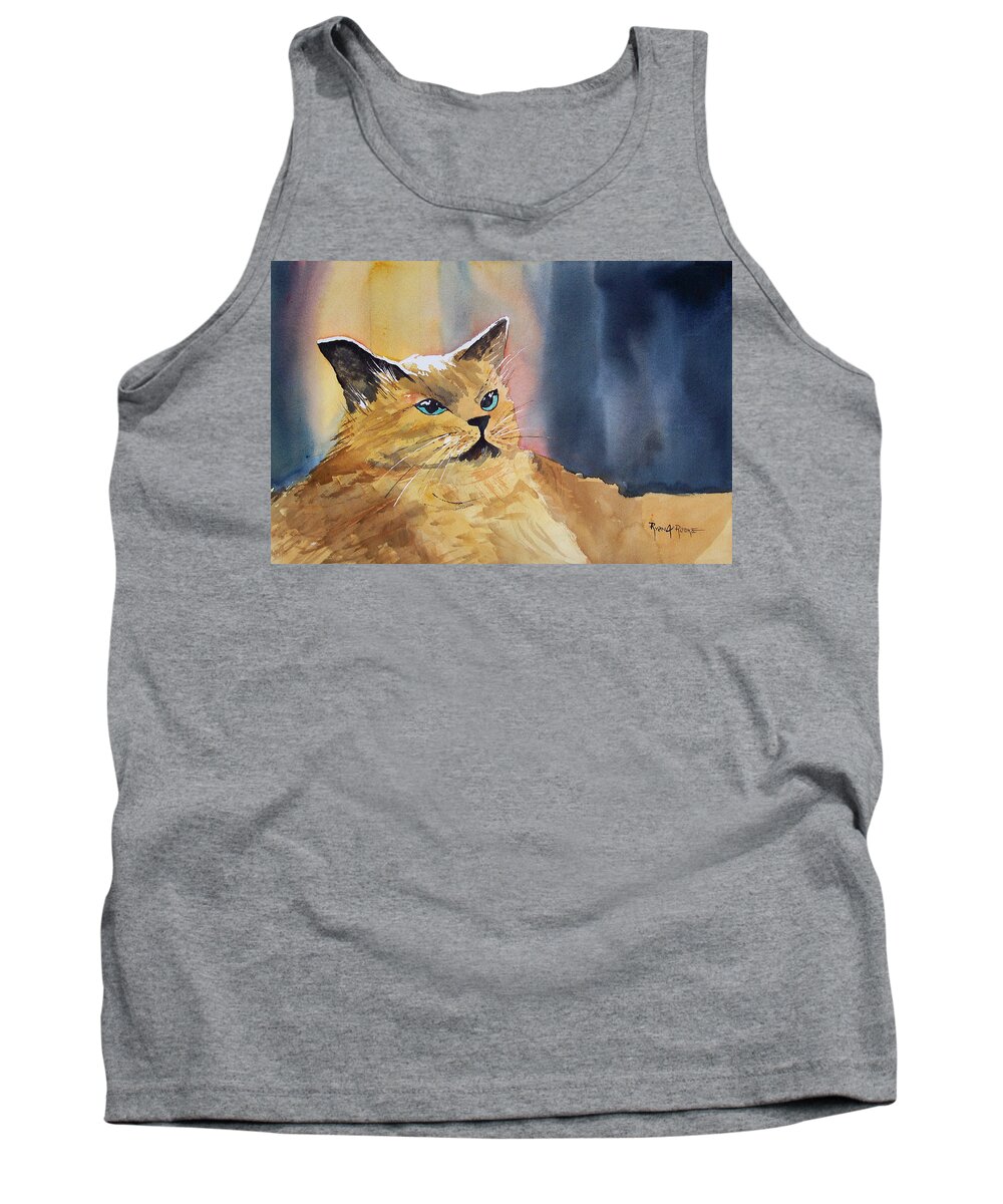 Landscape Tank Top featuring the painting Fat Cat by Ryan Radke