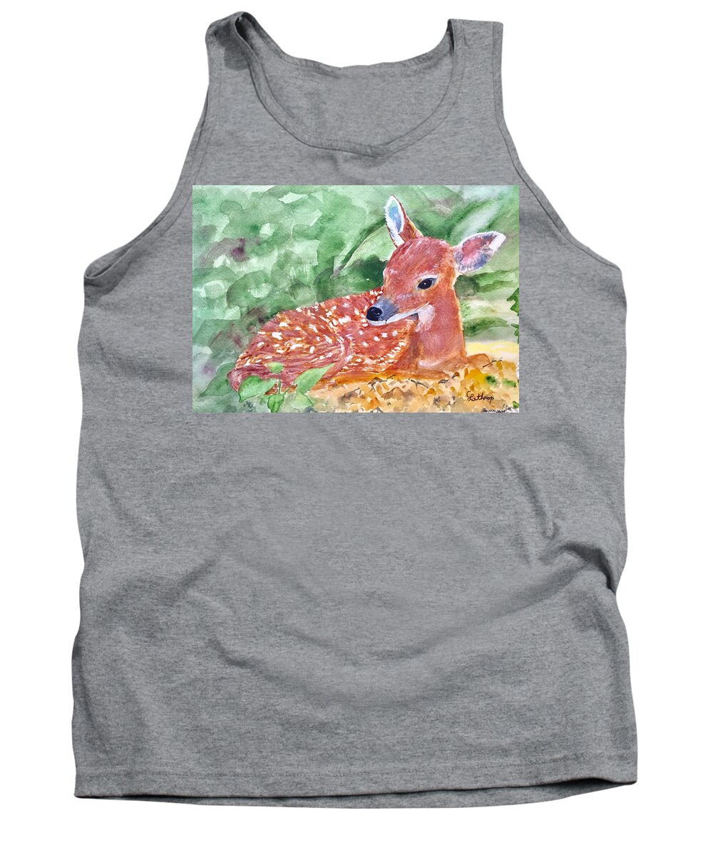 Fawn Tank Top featuring the painting Fawn 2 by Christine Lathrop