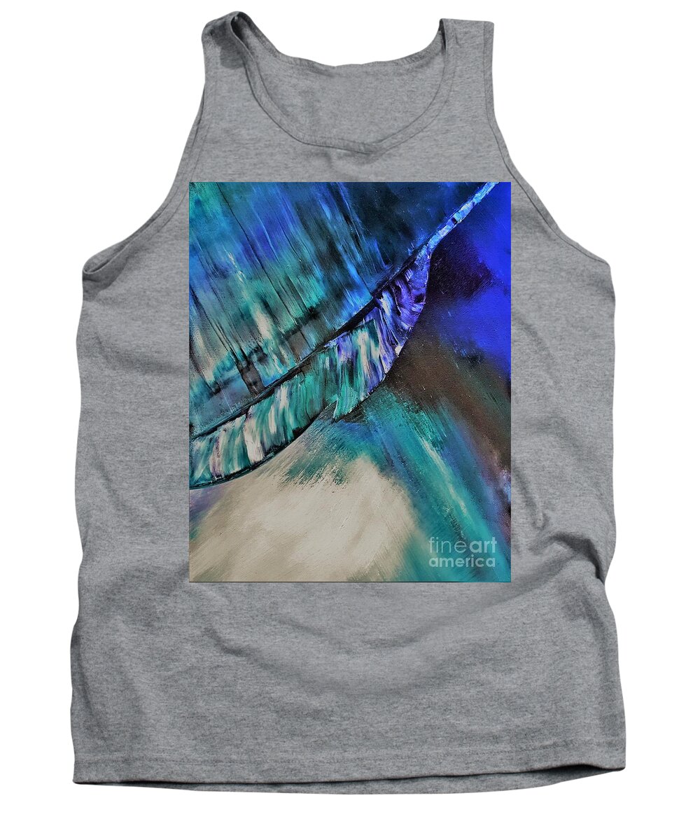 Feather Tank Top featuring the painting Feather Splash by Tracey Lee Cassin