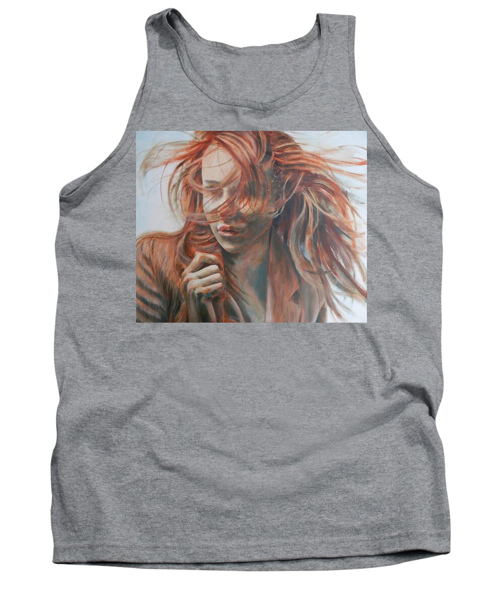 Woman Tank Top featuring the painting Feel the Wind by John Neeve