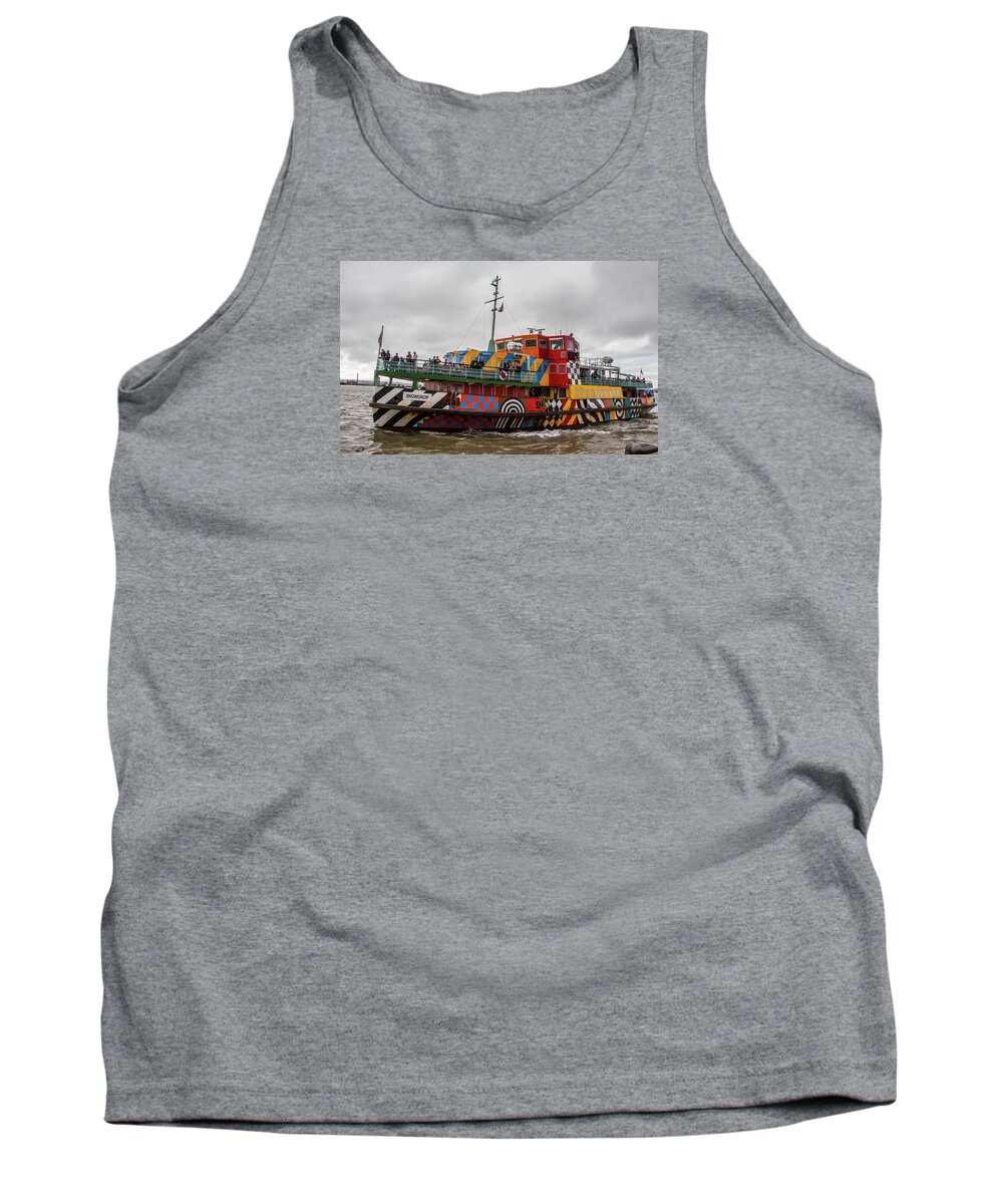 Boat Tank Top featuring the photograph Ferry Cross the Mersey - Razzle Boat Snowdrop by Venetia Featherstone-Witty