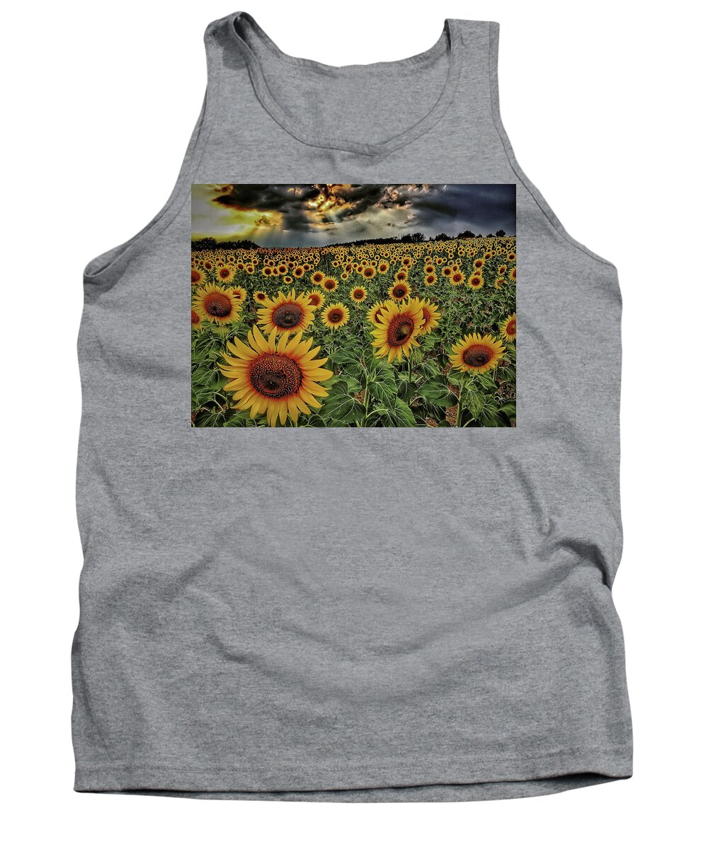 Neatimage Tank Top featuring the photograph Field of sunflowers by Roberto Pagani