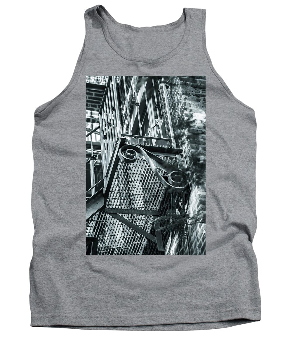 Fire Tank Top featuring the photograph Fire escape stairs 4 by Jason Hughes