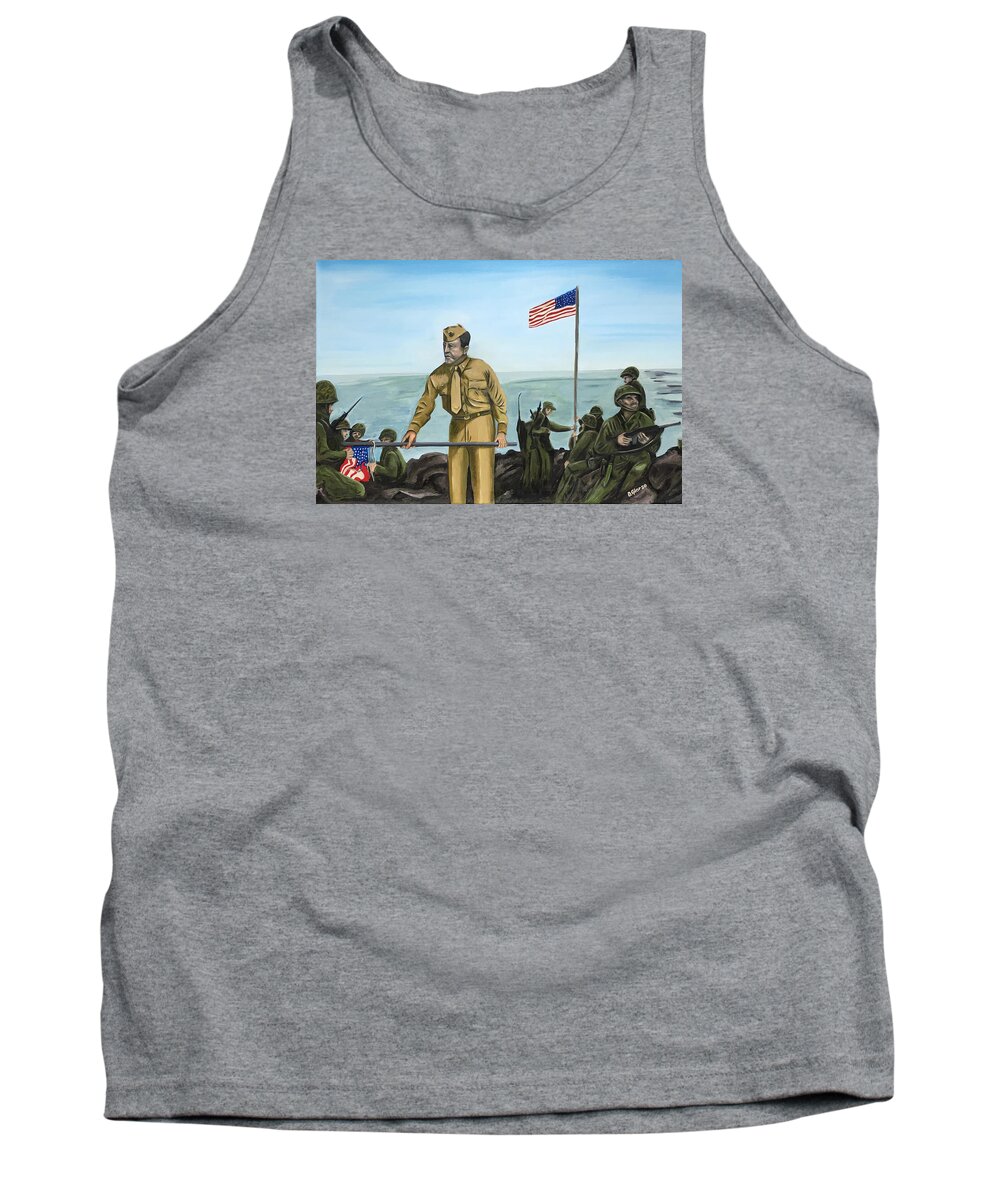  Tank Top featuring the painting First Flag Raising Iwo Jima by Dean Glorso