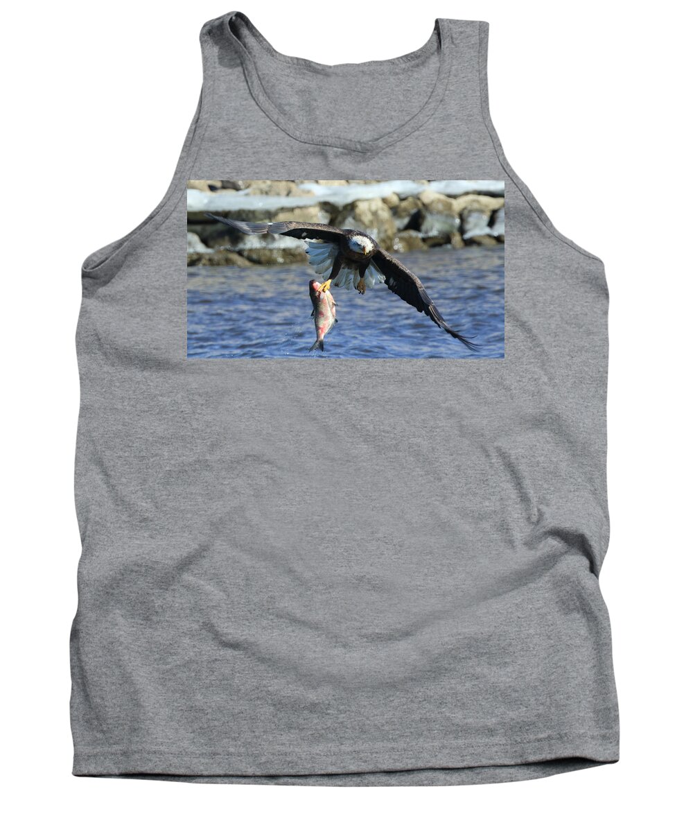 Bald Eagle Tank Top featuring the photograph Fish in hand by Coby Cooper