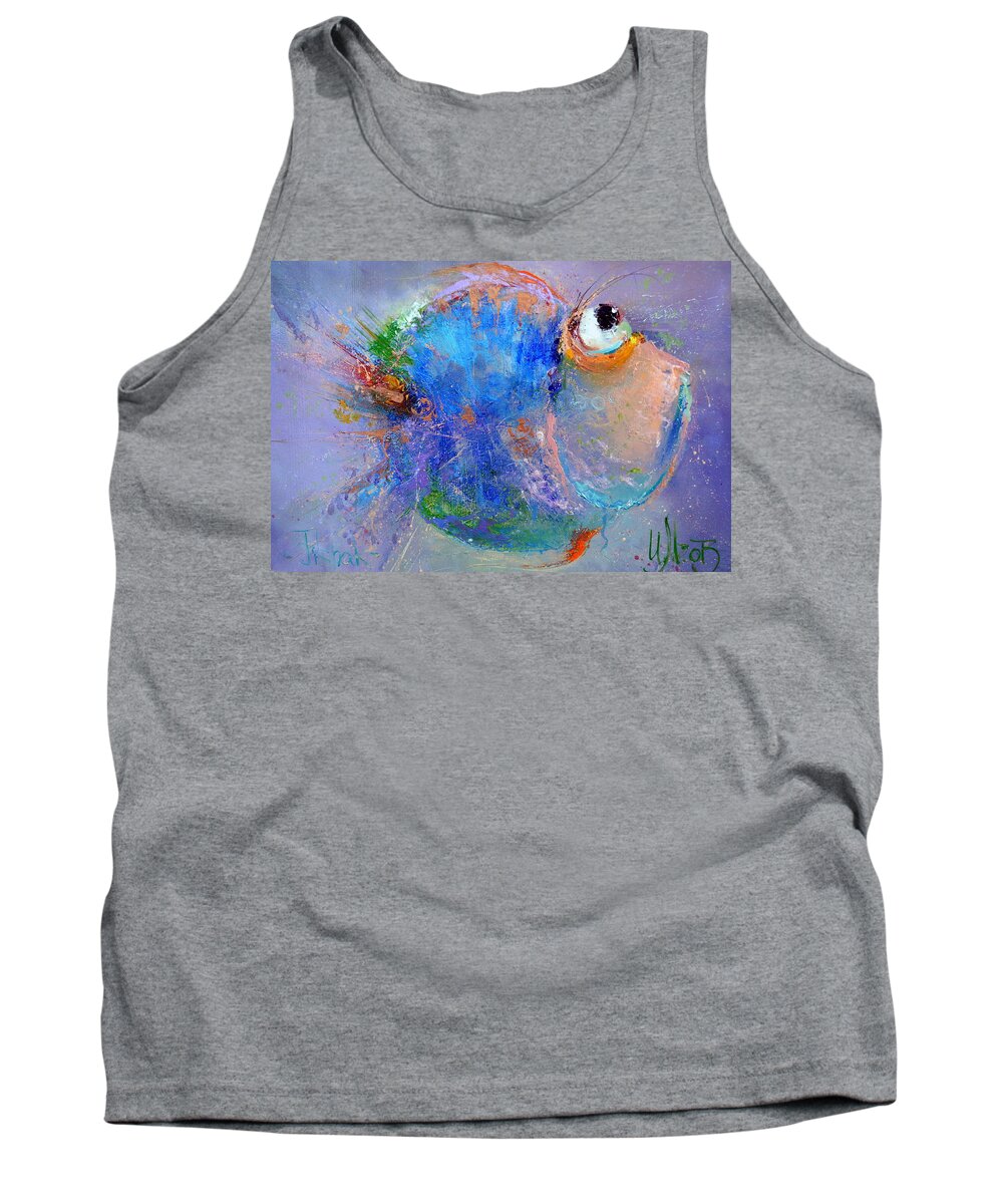 Russian Artists New Wave Tank Top featuring the painting Fish-Ka 2 by Igor Medvedev