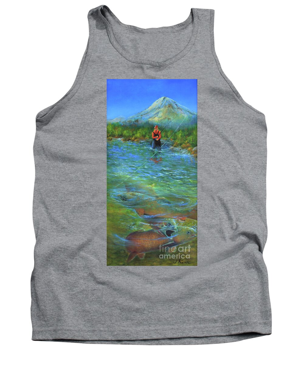River Tank Top featuring the painting Fish Story by Jeanette French